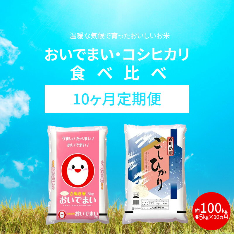 【ふるさと納税】 10ヶ月 計約100kg おいでまい コシヒカリ こしひかり 食べ比べ 米 お米 定期便 白米 セット オリジナル品種 国産 精米 ご飯 食品 人気 おすすめ お取り寄せ お取り寄せグルメ 送料無料