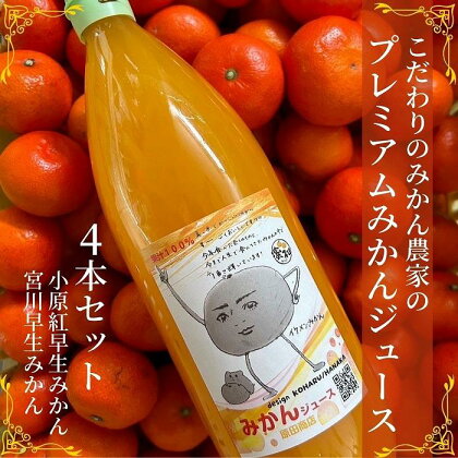 プレミアムみかんジュース(小原紅早生・宮川早生)　1,000ml×4本セット | 飲料 果実飲料 ドリンク 食品 人気 おすすめ 送料無料