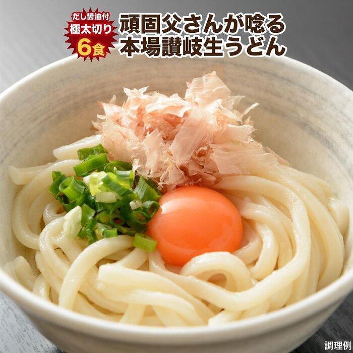 讃岐うどん6食つゆ付(極太麺) | 麺 めん うどん 食品 加工食品 人気 おすすめ 送料無料 さぬき 讃岐 坂出市 香川県