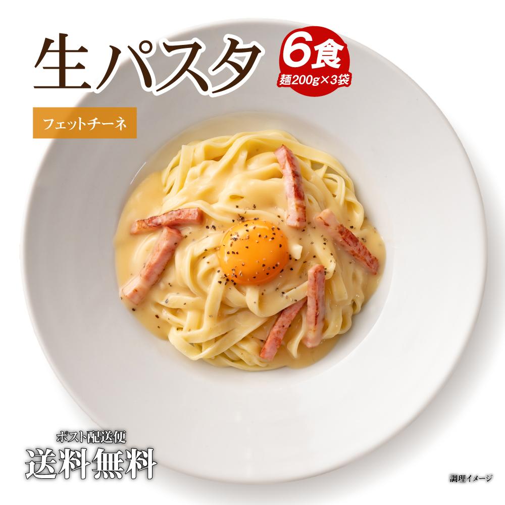 楽天香川県坂出市【ふるさと納税】生パスタ 麺のみ 6食（200g×3袋）フェットチーネ ｜パスタ麺 生麺 もっちり