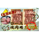 【ふるさと納税】《生活応援》オリーブ牛ロース焼肉用 1000g(500g×2P) | 肉 お肉 にく 食品 香川県産 人気 おすすめ 送料無料 ギフト