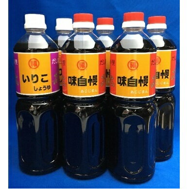 丸福 讃岐の だし醤油 詰合せ 1L 6本セット(しょうゆ しょう油 大容量 調味料 うすくち こいくち 6本入り 1リットル だし 出汁 かつお いりこ 昆布 老舗 淡口 薄口 濃口 丸福醤油 セット 保存 卵かけご飯 吸い物 おでん 鍋) [ 観音寺市 ]