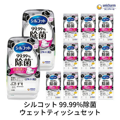 シルコット99.99％除菌ウェットティッシュセット(本体2＋詰替3P×10袋)　【 日用品 手拭き 外出時 お出かけ時 食事前 テーブル キッチン 掃除 しっかり除菌 厚手 】　お届け：ご寄附（ご入金）確認後、約2週間～1ヶ月程度でお届けいたします。