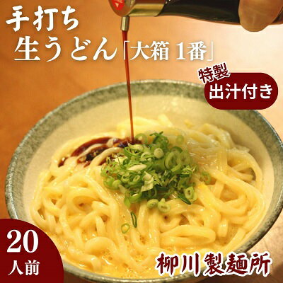 【ふるさと納税】手打ち生うどん「大箱 1番」20人前 かけ出汁・つけ出汁付き　【 麺類 手打ちうどん 細..