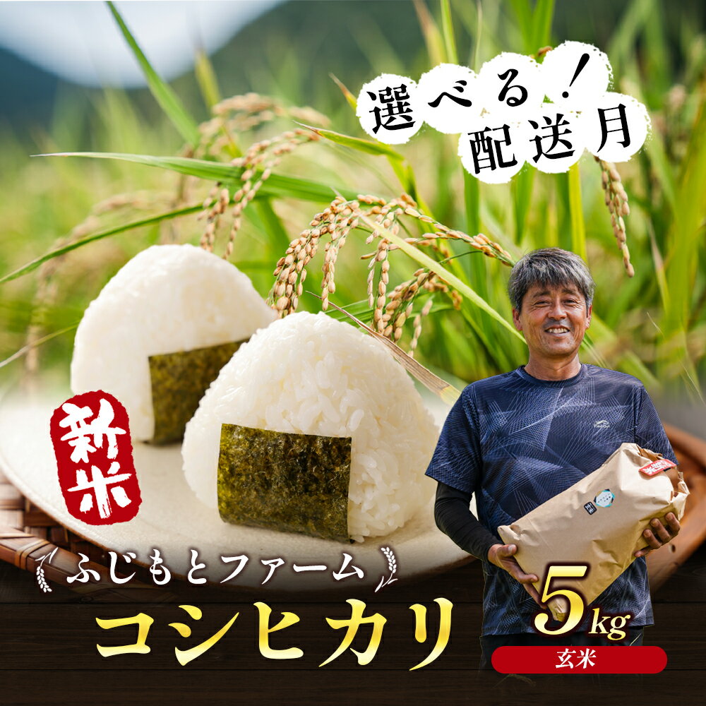 【ふるさと納税】令和6年産 ふじもとファームの新米【コシヒカリ（玄米）5kg】　【お米 玄米 コシヒカリ 新米 5kg 水分量 うまみ 香り】　お届け：2024年9月10日～2025年2月28日