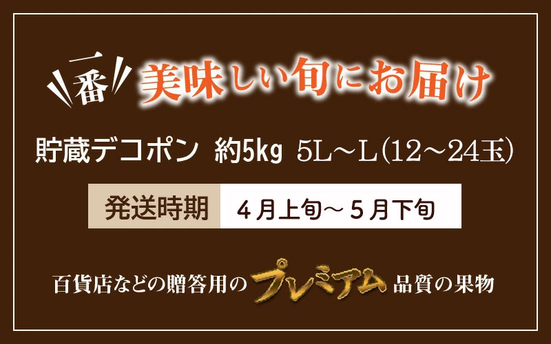 【ふるさと納税】甘み抜群 「貯蔵デコポン」 約5kg