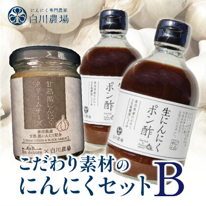 こだわり素材のにんにくセットB 調味料 調味 薬味 香味 ドレッシング クリームチーズ チーズ セット 詰め合わせ 料理 ポン酢 甘熟 甘塾黒にんにく 黒にんにく にんにく 国産 国産にんにく アレンジ アクセント ガーリック 香川県 三豊市 送料無料