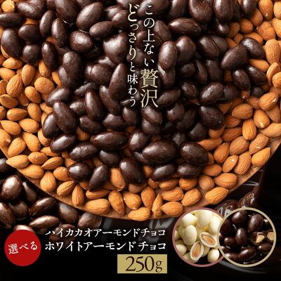【ふるさと納税】【10月～4月配送限定】訳あり 無選別 チョコレート チョコ 選べるアーモンドチョコレート 250g [ ハイカカオ / ホワイト ] ビター アーモンドチョコ ナッツ アーモンド スイーツ 3000円 お試しのサムネイル