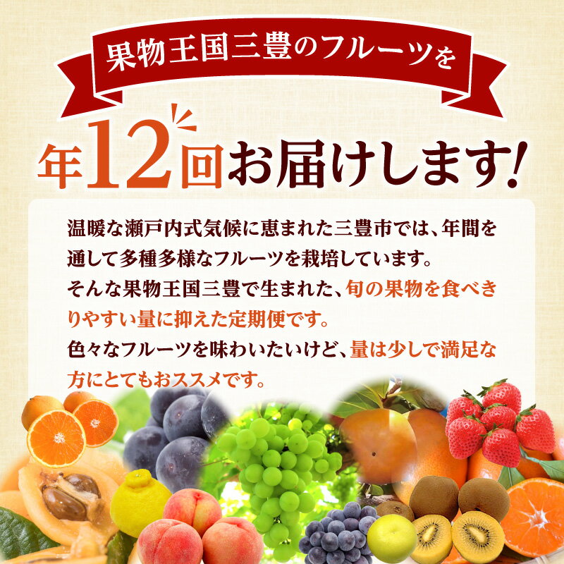 【ふるさと納税】フルーツ 食べきり定期便 年12回 定期 定期便 定期的 フルーツ 果物 果物定期便 果物王国 フルーツ王国 食べきり 食べ比べ 詰め合わせ 旬 文旦 いちご しらぬい 清見 びわ 桃 ピオーネ ぶどう マスカット キウイ みかん グルメ お取り寄せ 香川県 送料無料