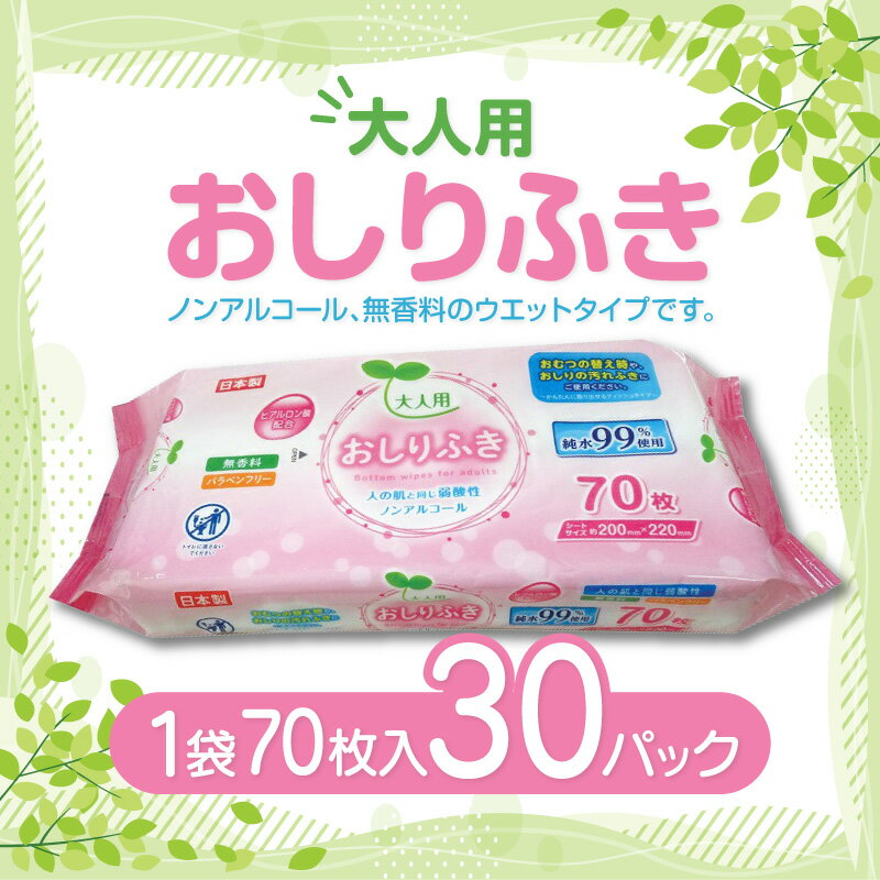 12位! 口コミ数「1件」評価「3」LD-213 大人用 おしりふき（70枚）×30パック 日用品