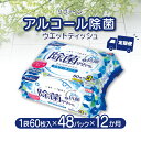 【ふるさと納税】【12か月定期便】LD-104 リファイン アルコール除菌 ウエットティッシュ(60枚入り×3P)×16セット 合計48パック×12か月 おしぼ...