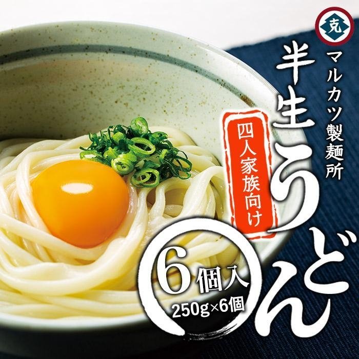 【ふるさと納税】【ギフト用】半生うどん6個入り 4人家族向け(贈答用・熨斗つき)