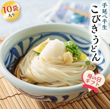 【母の日ギフト】手延べ半生こびきうどん 10袋入り（贈答用・熨斗つき） | 香川 小豆島 お土産 返礼品 土産 お取り寄せグルメ ご当地グルメ 特産品 名産品 取り寄せ グルメ 母の日 ギフト