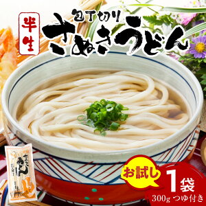 【ふるさと納税】包丁切りさぬきうどん 半生 300g(つゆ付き)うどん つゆ だし セット おすすめ 人気 名物 簡単調理 お試し アレンジ 料理 生活応援 グルメ お取り寄せ うどんセット 半生うどん 2000円 かけうどん ギフト 期間限定 小分け 出汁付き 香川県 三木町 送料無料