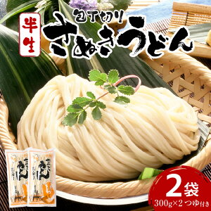 【ふるさと納税】包丁切りさぬきうどん 半生 300g×2袋(つゆ付き)うどん つゆ だし セット おすすめ 人気 簡単調理 コシ アレンジ 料理 出汁セット グルメ お取り寄せ うどんセット 半生うどん 釜揚げうどん かけうどん ギフト 小分け 出汁付き 香川県 三木町 送料無料