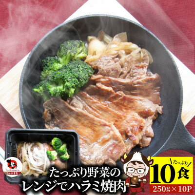 17位! 口コミ数「0件」評価「0」1165-4　レンジで簡単ハラミ焼肉 250g×10食セット （総重量2.5kg）野菜入り