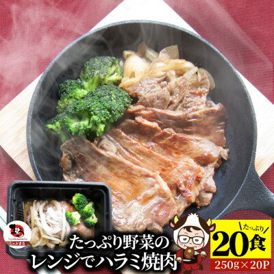 10位! 口コミ数「0件」評価「0」1165-5　レンジで簡単ハラミ焼肉 250g×20食セット (総重量5kg)野菜入り