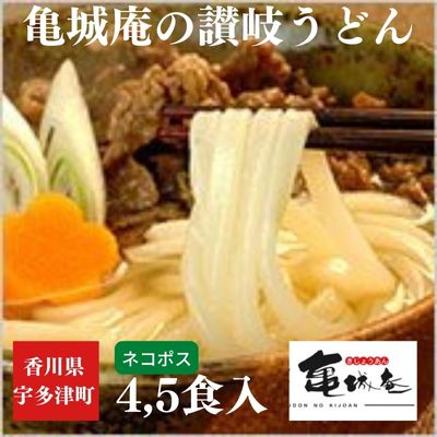 楽天香川県宇多津町【ふるさと納税】亀城庵の本格讃岐うどん ツルっと亀～る　さぬきうどん・4人前 or 5人前・ぶっかけ ざる すき焼き 鍋　【 麺類 夕飯 お昼 さっぱり 並切麺 つゆ付 半生讃岐うどん つゆなし 生讃岐うどん つゆ付セット 太切麺 】