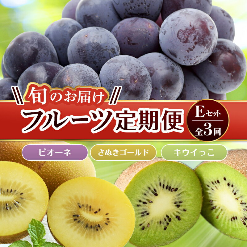 【ふるさと納税】【旬のお届け フルーツ定期便 3回】Eセット ピオーネ 約1.2kg さぬきゴールド 約2.7kg キウイっこ 約1.8kg ピオーネ さぬきゴールド キウイっこ フルーツ 果物 国産 F5J-797