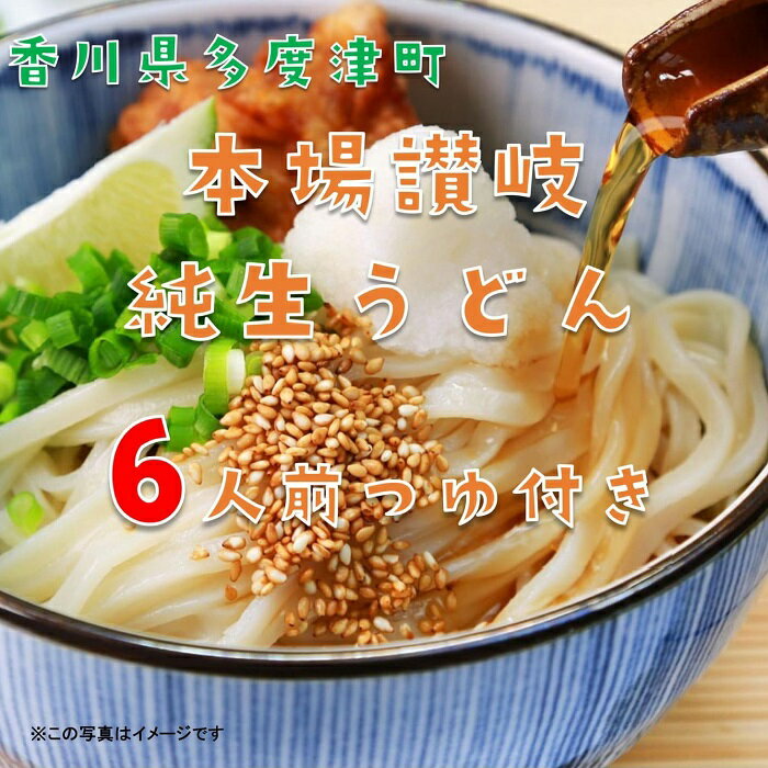 【ふるさと納税】本場讃岐純生うどんセット6人前 つゆ付き「さぬきの夢」使用〔提供:株式会社ことひら街道〕しあわせ製麵 お手軽