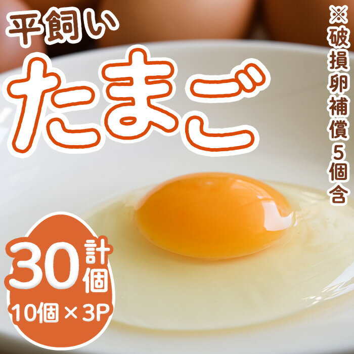 25位! 口コミ数「1件」評価「5」香川県産 平飼いたまご(計30個・10個×3パック) 国産 たまご 卵 鶏卵 産地直送 卵かけご飯 卵焼き【man120】【翔洋舎】