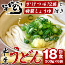 「なかむらうどん」＜つゆ・特製醤油付＞ 半生うどんセット(18食分・300g×6袋) 本場 讃岐 讃岐うどん 半生 小麦 麺 さぬき 釜玉 醤油 ぶっかけうどん 釜揚げコシ 常温 常温保存