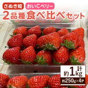 【ふるさと納税】<先行予約!2026年2月上旬以降順次発送予定>いちご2品種食べ比べセット(約250g×4P・約1kg) 国産 果物 いちご イチゴ 小分け 4パック 食べ比べ セット さぬき姫 おいCベリー 産地直送 新鮮 冷蔵便 新登場 【man347】【クズハラ農園】