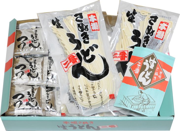 【ふるさと納税】岡坂商店 本場讃岐うどん「二番」半生タイプ 300g×6袋 めんつゆ付 18食分【お中元・お歳暮熨斗対応可】