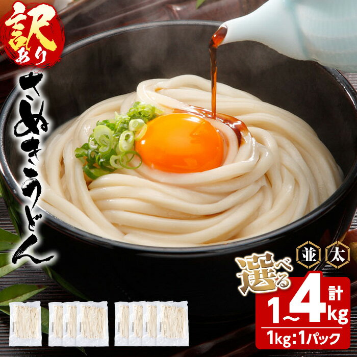 【ふるさと納税】＜訳あり＞＜選べる容量・太さ＞半生うどん (1kg ・3kg・4kg/並・極太) 半生タイプ 本場 讃岐 讃岐うどん さぬき 香川..