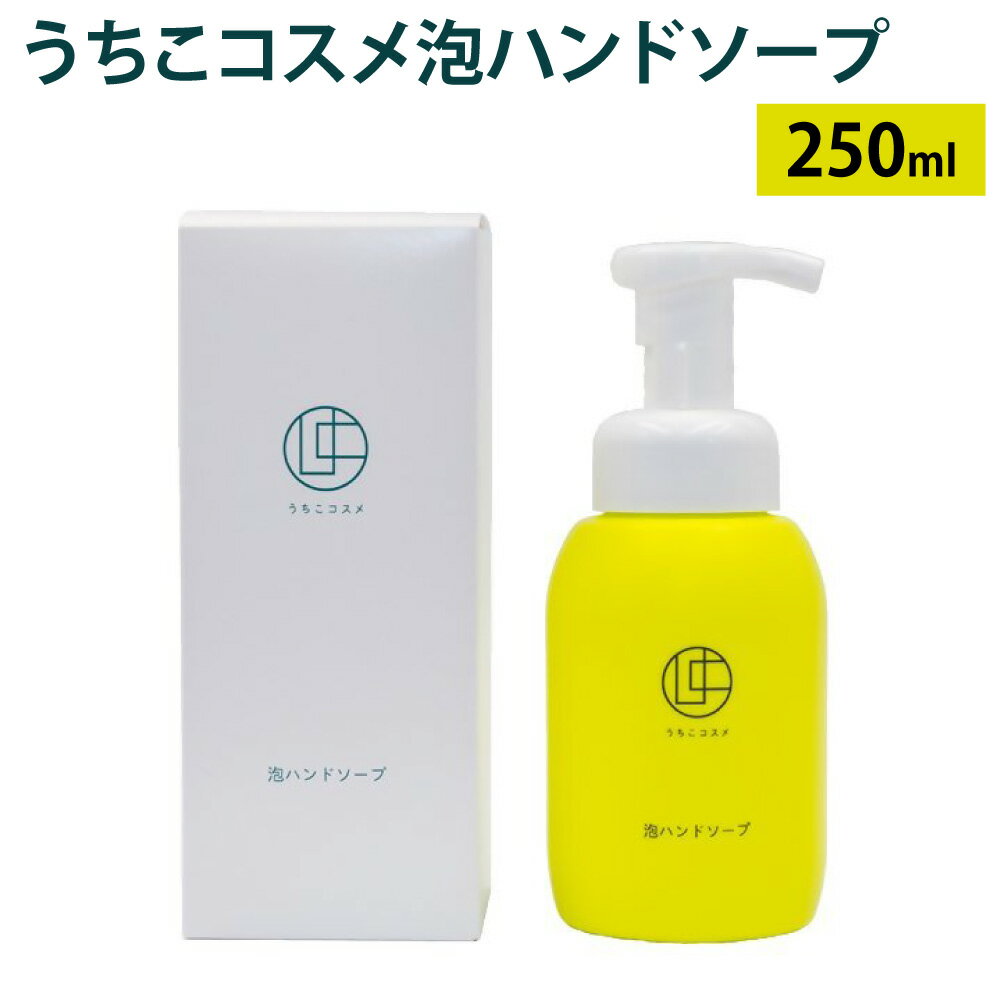 うちこコスメ 泡ハンドソープ 250ml 1本 ハンドソープ ハンドウォッシュ 泡 泡タイプ せっけん 石鹸 アミノ酸系 きめ細かい 保湿 香り 爽やか さわやか もこもこ泡 低刺激 子供 ボトル 日本製 愛媛県 送料無料 (282) [えひめの町(超)推し!(内子町)]