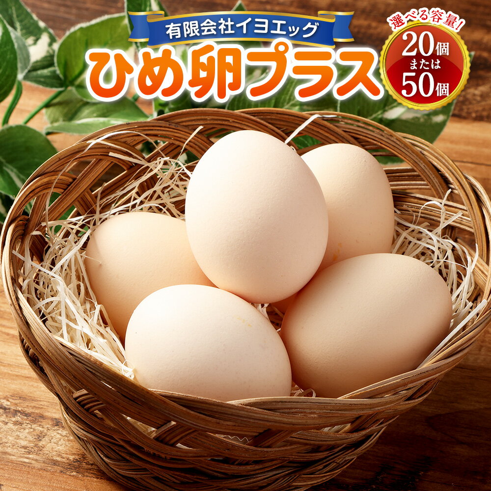 【ふるさと納税】ひめ卵プラス <選べる> 20個(内割れ保証2個)or 50個(内割れ保証5個) 卵 タマゴ たまご 玉子 生卵 鶏卵 イヨエッグ 愛媛県 送料無料 (477) (482) 【えひめの町(超)推し!(内子町)】