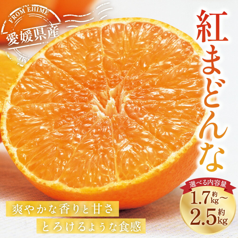 【ふるさと納税】愛媛の旬の柑橘 紅まどんな 〈選べる〉 約1.7kg (4L～Lサイズ・6～10個・青マル以上) または 約2.5kg （3L～Lサイズ・10～15個・青秀以上）19000円 ～ 34000円 1万9000円 ～ 3万4000円 みかん 送料無料【2025年12月上旬～12月下旬発送予定】(11-1)(14-1)