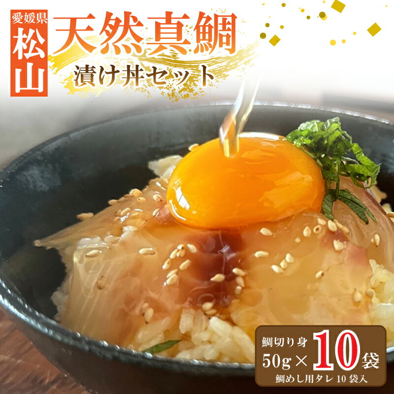 【ふるさと納税】 天然真鯛 漬け丼 セット 50g×10パック 海鮮丼 宇和島風 鯛めし 冷凍 小分け 鯛 国産 海鮮丼 惣菜 海鮮 鯛茶漬け 鯛漬け 松山 グルメ 魚 真鯛 切り身