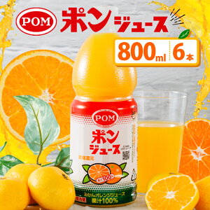 【ふるさと納税】 ポンジュース 4.8L(800ml×6本) 果汁100% 国産 温州みかん オレンジジュース 飲料 ドリンク みかんジュース ご当地 ギフト お土産 人気 おすすめ 朝食 子供 家族 健康 美容 ビタミンC 常温保存 大容量 愛媛県 松山市 POM えひめ飲料 送料無料