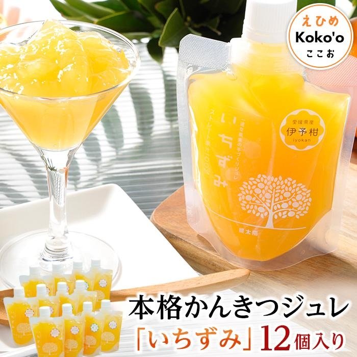 フルーツジュレ 【ふるさと納税】本格かんきつジュレ「いちずみ」12個入り（簡易BOX入り） | 飲むゼリー 果物 フルーツ 柑橘 みかんジュレ お取り寄せスイーツ お菓子 フルーツジュレ ギフト ゼリー フルーツゼリー みかんゼリー 蜜柑ゼリー みかん 楽天ふるさと 納税 愛媛県 愛媛 松山市