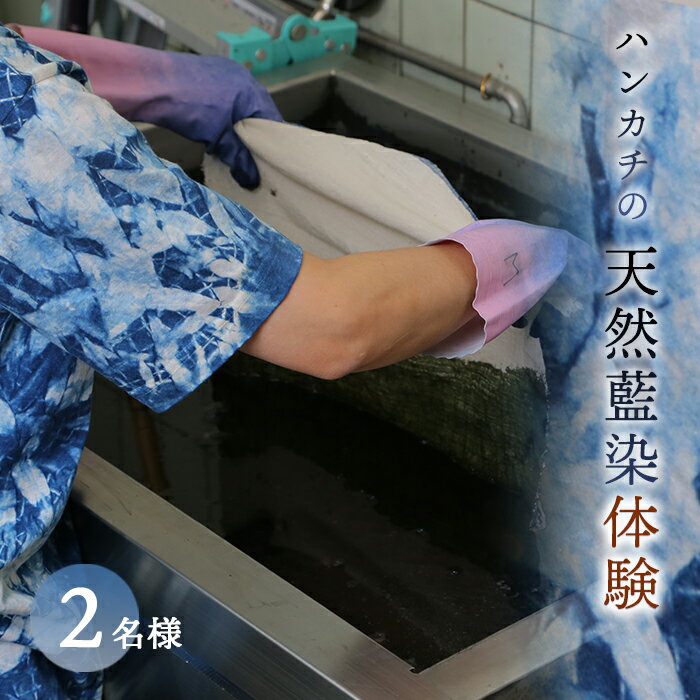 【ふるさと納税】天然藍染体験（ハンカチ）2名様＜体験館 城山横丁＞ F21Q-528