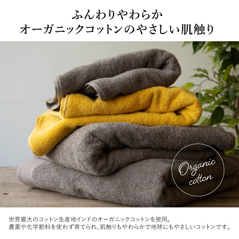 【ふるさと納税】（今治タオルブランド認定品）プレミアムやわふわオーガニック フェイスタオル 3枚・6枚セット 同色 選べるカラー＜マスタード グレージュ＞【I003270FT】愛媛県 今治フェイスタオル フェイスタオルセット フェイスタオル ブランド ふるさと納税制度