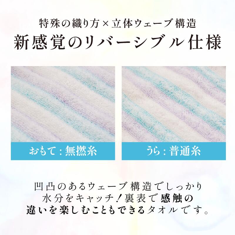 【ふるさと納税】（今治タオルブランド認定品）無撚糸 ウエーブ 大判バスタオル 2枚セット（ブルー・ピンク）【I003220BT2BP】国産 今治産 今治タオル 愛媛県ふるさと納税 綿100％ 無撚糸 吸水性 ふんわり 柔らか 星加 バスタオル