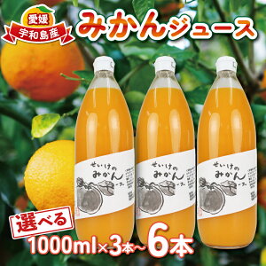 【ふるさと納税】 みかんジュース 選べる 容量 1,000ml× 3本 ~ 6本 清家 100%ジュース ストレートジュース ストレート 柑橘 みかん 温州みかん ジュース mikan ミカン 爽やか 愛媛ミカン 甘い 温州 愛媛みかん 愛媛県産 果汁 飲料 果物 くだもの フルーツ 国産 愛媛 宇和島