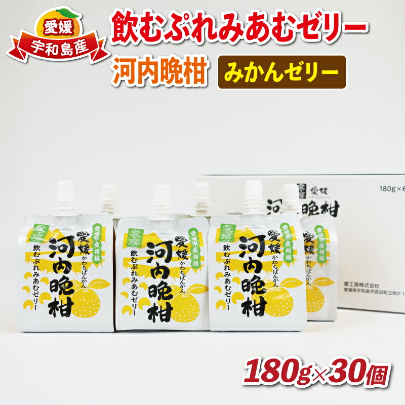 ゼリー飲料人気ランク14位　口コミ数「1件」評価「5」「【ふるさと納税】 飲むぷれみあむ ゼリー 河内晩柑 180g × 30個 愛工房 みかんゼリー フルーツゼリー 飲むゼリー 果物ゼリー 果汁 飲料 柑橘 小分け パック 長期保存 備蓄 みかん スイーツ 果物 フルーツ 蜜柑 産地直送 国産 愛媛 宇和島 J020-034007」