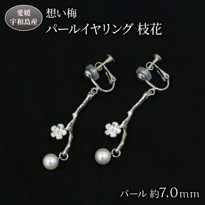 【ふるさと納税】 真珠 想い梅 パールイヤリング 枝花 Npearl シルバー 宇和海 SV アクセサリー アコヤ真珠 akoya アコヤ 本真珠 パール イヤリング ネックレス ファッション カジュアル 卒業式 入学式 お祝い 人気 ギフト 贈り物 特産品 国産 愛媛 宇和島 A110-166005