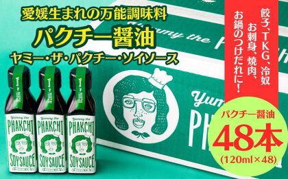 パクチー醤油 オリジナル 48本 セット 旭合名会社 パクチー 醤油 コリアンダー ごま油 ニンニク 万能 調味料 国産 愛媛 宇和島 J145-052018