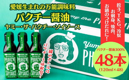 パクチー醤油 300% 48本 セット 旭合名会社 パクチー 醤油 コリアンダー ごま油 ニンニク 万能 調味料 国産 愛媛 宇和島 J145-052019