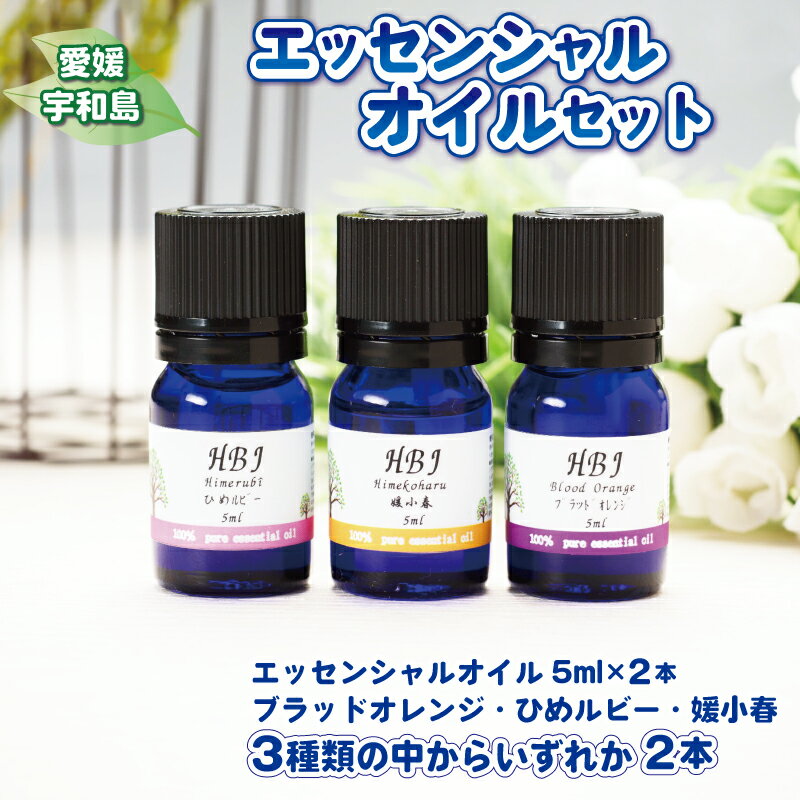 エッセンシャルオイル セット 5ml×2本 ひめ美じん 柑橘アロマ ブラッドオレンジ ひめルビー 媛小春 アロマオイル グッズ アロマディフューザー 香り リラックス アロマ アロマランプ オイル 芳香 癒し ギフト プレゼント 国産 愛媛 宇和島