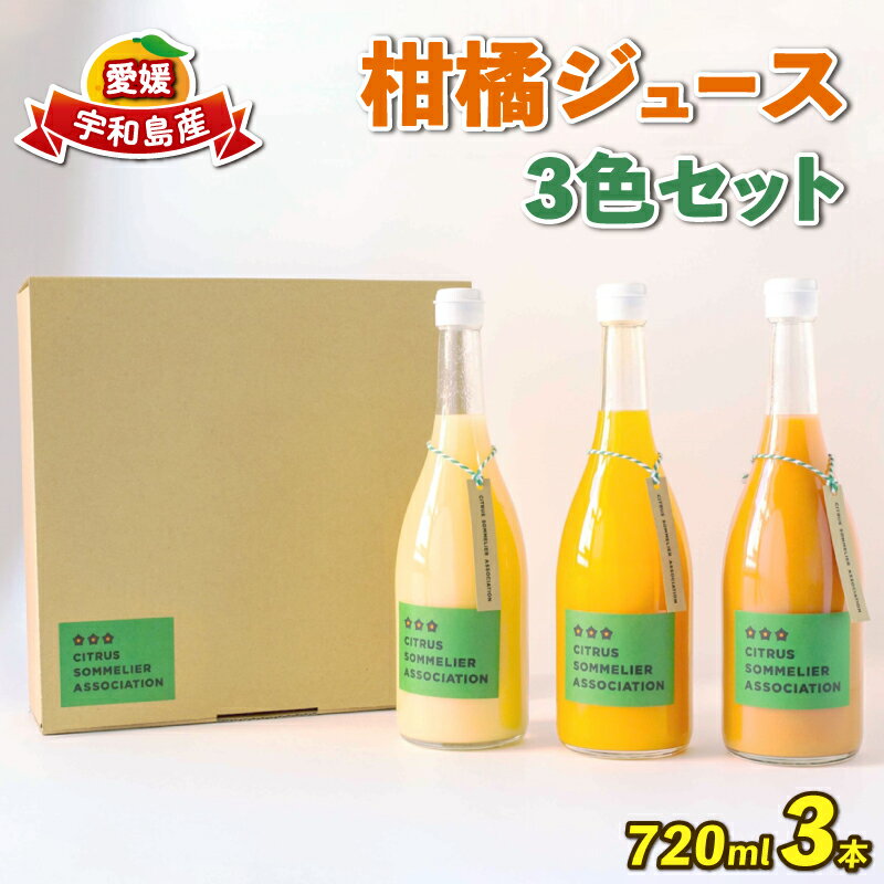 予約受付 柑橘 ジュース 720ml ×3本 柑橘ソムリエ愛媛 果汁 飲料 柑橘 みかんジュース ストレートジュース 100%ジュース 100% 果物 フルーツ ストレート 無添加 蜜柑 農家直送 産地直送 数量限定 国産 愛媛 宇和島