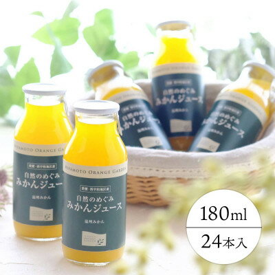 愛媛産100%ストレート 自然のめぐみ みかんジュース180ml×24本[F25-73]_ ジュース みかんジュース ミカンジュース ストレート 100% セット みかん ミカン 柑橘 フルーツ 果物 くだもの 愛媛 産直 産地直送 国産 