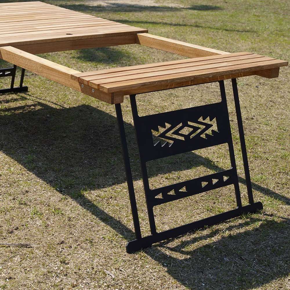 【ふるさと納税】CAMPOOPARTS オーク スタンダード 折り畳みテーブル W1200 (ストーブ穴有り)　Oak standard folding table Stove hole 【キャンプ用品】