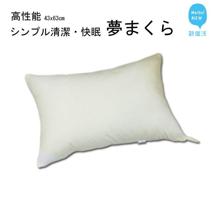 【ふるさと納税】高性能ウォッシャブル「夢まくら」、清潔快適♪（R-43）丸洗いOK アレルギー対策・ダニ防止機能付 枕 43x63cm