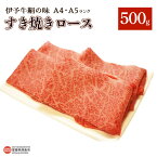 【ふるさと納税】＜伊予牛絹の味（A4,A5）すき焼きロース 合計500g（250g×2）＞※翌月末迄に順次出荷します。牛肉 黒毛和牛 国産 スライス 薄切り すきやき スキヤキ 青野精肉店 愛媛県 西条市【冷凍】