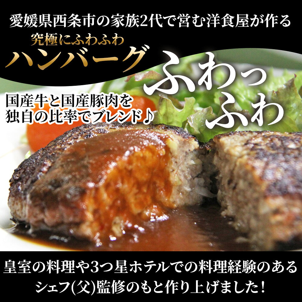 【ふるさと納税】＜肉厚でもふわっと柔らか！ハンバーグ 6個or12個セット オリジナルソース付き＞※翌月末迄に順次出荷します 選べる内容量 国産 牛肉 豚肉 温めるだけ レンジ調理 やわらかい ジューシー 惣菜 おかず カジュアルダイニングBon 愛媛県 西条市【冷凍】 f382060-saijo-10000334 愛媛県西条市 サンプル画像2